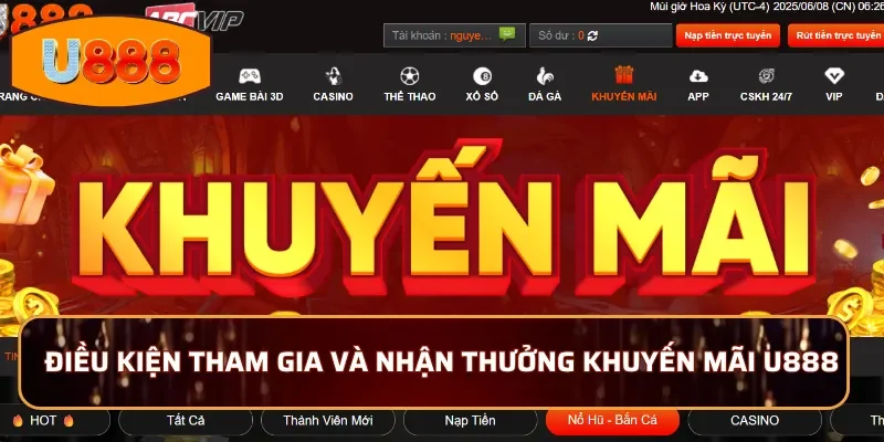 Khuyến mãi hấp dẫn dành cho người chơi nổ hũ tại U888
