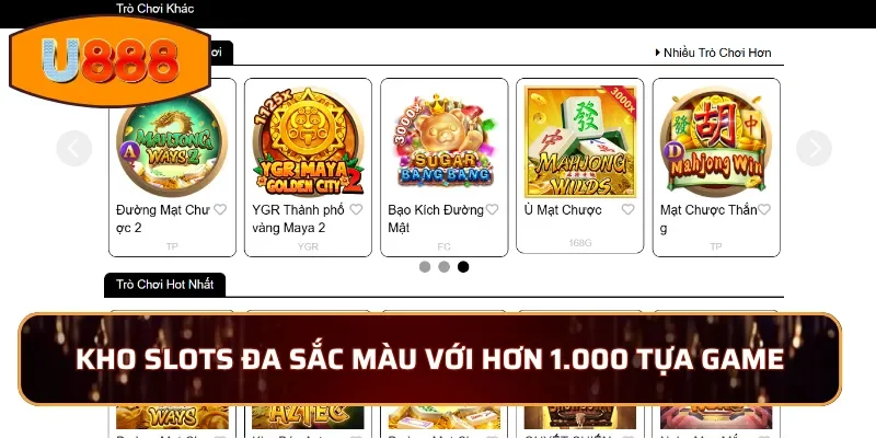 Kho Slots đa sắc màu với hơn 1.000 tựa game