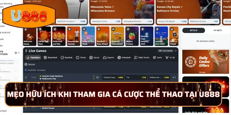 Mẹo hữu ích khi tham gia cá cược thể thao tại U888